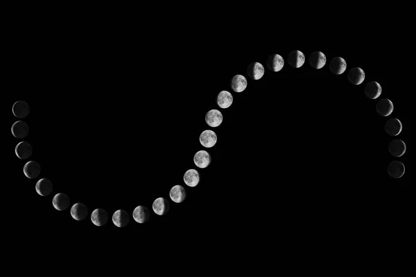 Fasi della Luna. Ciclo lunare. — Foto Stock